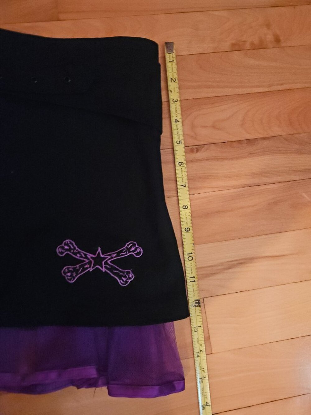 *NEEDS TO GO* RARE SCENE Black & Purple Mall Goth Living Dead Souls Skirt - Picture 5 of 5